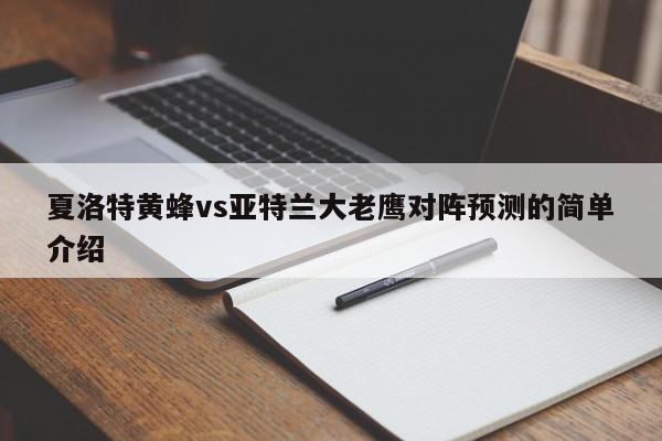 夏洛特黄蜂vs亚特兰大老鹰对阵预测的简单介绍